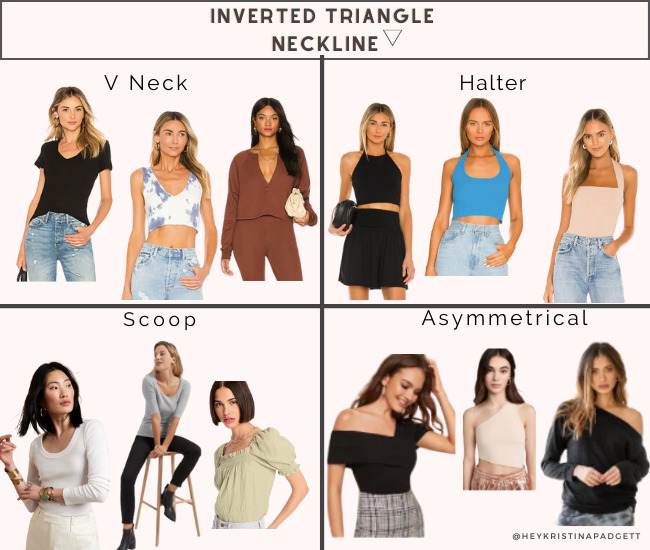 inverted triangle neckline